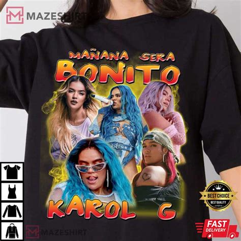 Karol g merch. KAROL G's 4th studio album reached #1 on the Billboard 200 when it was released in February 2023. The album's title derives from a mantra she would tell herself when things weren't going well, "MA¥ANA SERA BONITO" (tomorrow will be beautiful). The production further asserts KAROL G's versatility as she continues to collaborate with … 
