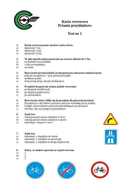 Karta rowerowa - Test