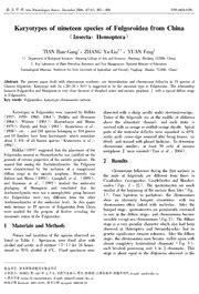 Karyotypes of nineteen species of Fulgoroidea from China