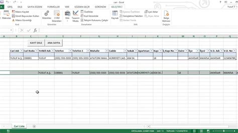 Kasa Takip Excel