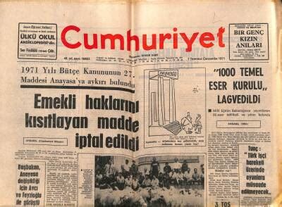 Katalog Cumhuriyet Gazetesi, 1971 Yılı. 