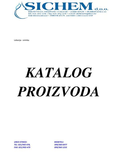 Katalog proizvoda by Marko Vukman - Issuu