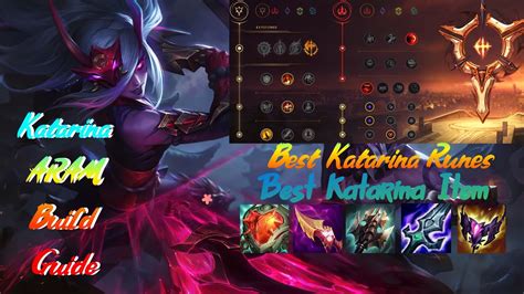 the Sinister Blade. Find the best Katarina ARAM runes, build, and skill order from high MMR ARAM Katarina players. Frequent ARAM players are scouted and then filtered on approximate MMR (with the help of WhatIsMyMMR) and on several other factors (games played, win rate, etc) Build. Ranking.