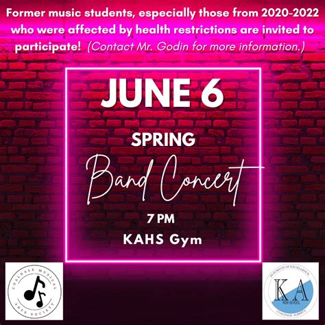 Kate Andrews Spring Band concert returning in June