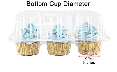 Katgely 6 Cavity Cupcake Containers with Deep Dome …