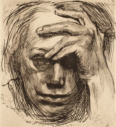 In this searing self-portrait, Kollwitz homes in tightly on her face, isolating her careworn features and grave expression. Brooding introspection permeates Kollwitz's work, which is, at its core, an expression of compassion for her fellow man, especially for the suffering of women, children, and the poor in Germany during the cataclysmic years before, during, ….