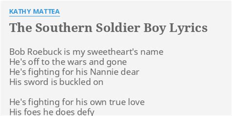 Kathy Mattea – The Southern Soldier Boy All The Lyrics