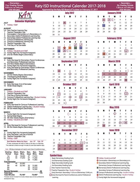 Katy ISD 2023-2024 Instructional Calendar o