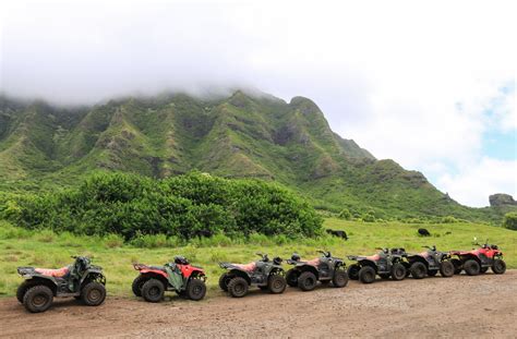 Kauai atv rental. Jurassic Valley Raptor ATV Tour is a great way to experience Kualoa Ranch's most popular movie landmarks on an exciting 4wd tour! Call or Text. KAUAI; OAHU; MAUI; BIG ISLAND; Toll-free: 877-678-7333-or- … 