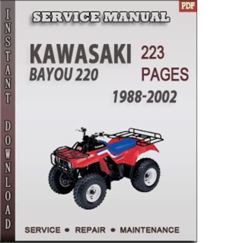 Kawasaki bayou 220 1988 2002 factory service repair manual. - Sony cybershot 51 megapixel camera manual.
