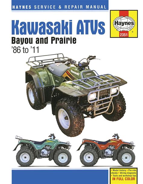 Kawasaki bayou 220250300 prairie 300 atvs 1986 2003 haynes repair manuals 1st edition by ahlstrand alan 2004 paperback. - Aeg lavamat 74810 washing machine manual.
