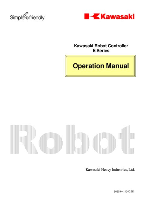 Kawasaki d series robot controller programming manual. - Whittington and pany audit solutions manual.