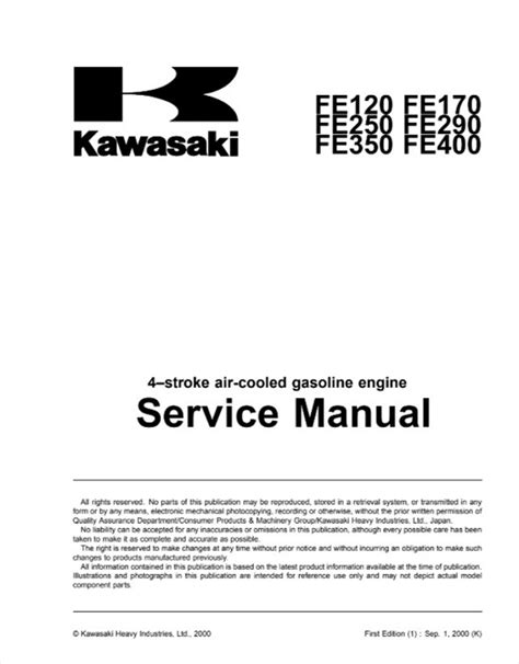 Kawasaki fe120 fe170 fe250 fe290 fe350 fe400 4 stroke air cooled gas engine service repair manual download. - Crystal stemware id guide vol 1 a f.
