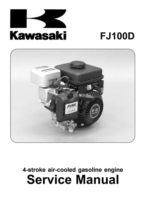 Kawasaki fj100d 4 tempi manuale di riparazione completo del motore a gas raffreddato ad aria. - Lavorazione e addestramento del pesce e della carne e manuali.