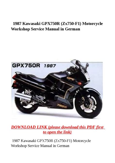 Kawasaki gpx750r zx750 1987 1991 repair service manual. - Apple ipad 1a generazione manuale utente.