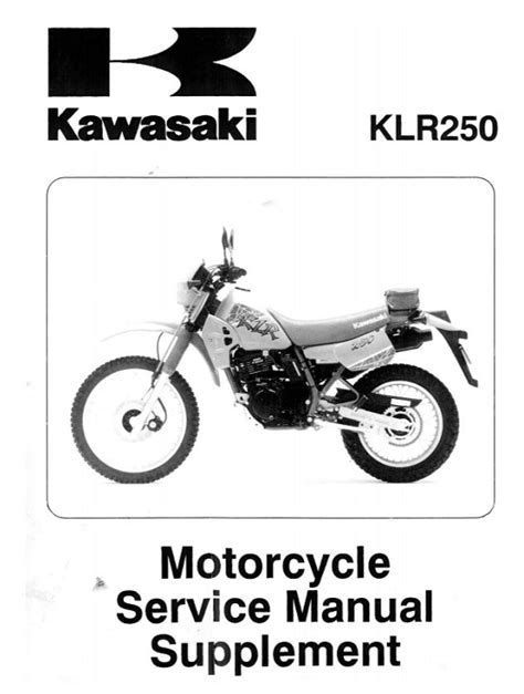 Kawasaki klr 250 motorcycle service workshop manual. - Manuale dello scooter elettrico scoot and go.