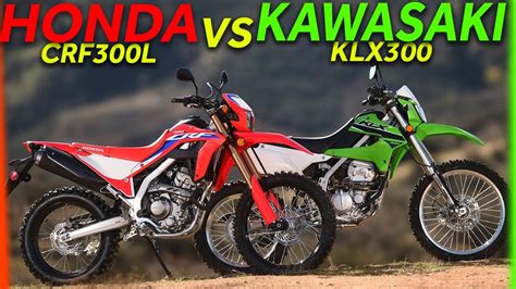 Kawasaki klx 300 vs honda crf300l. 2021 Honda CRF300L vs. 2021 Kawasaki KLX300 Comparison Test. After riding the CRF300L and KLX300 for a total of 519 miles in Arizona and SoCal, here's what we learned about the versatile, small-displacement dual sports. www.dirtrider.com. GREAT read! 