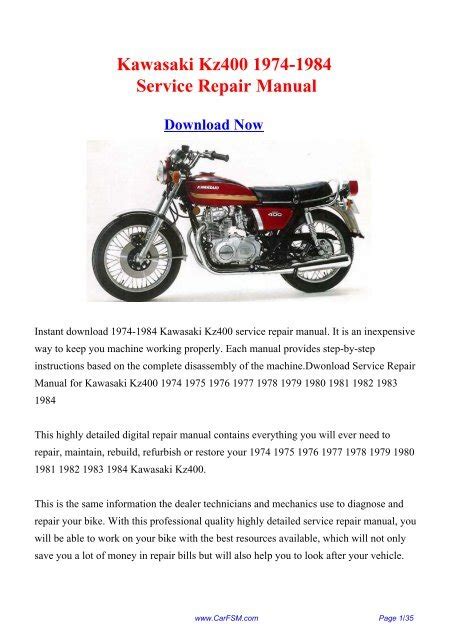 Kawasaki kz400 komplette werkstatt reparaturanleitung 1974 1976. - Morris minor car service manual diagram.