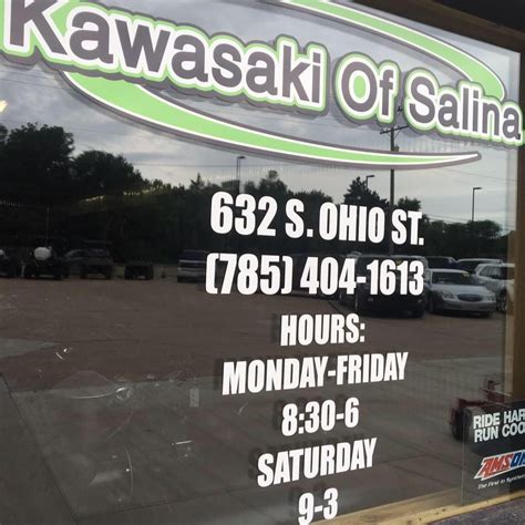 Kawasaki of Salina， Salina, Kansas. 7267 次赞· 543 人在谈论· 62 人来过. Authorized Kawasaki Dealer Authorized Land Pride Dealer, Specializing in Zero turn..