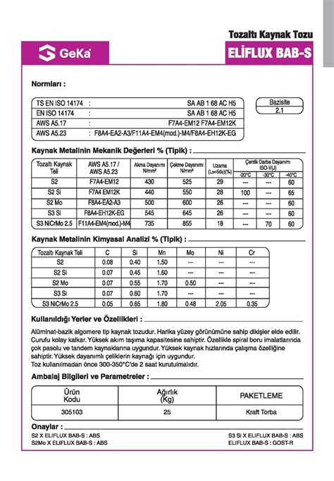 Kaynak Tozu ELIFLUX BAS Gedik. 
