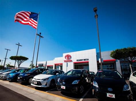 Kearny mesa toyota san diego. Located in San Diego, CA, Kearny Mesa Toyota is an Auto Navigator participating dealership providing easy financing. Menu. Cars for sale New cars for sale . Used cars for sale . Car dealers . Car comparisons . All cars for sale Financing Monthly payment calculator ... 