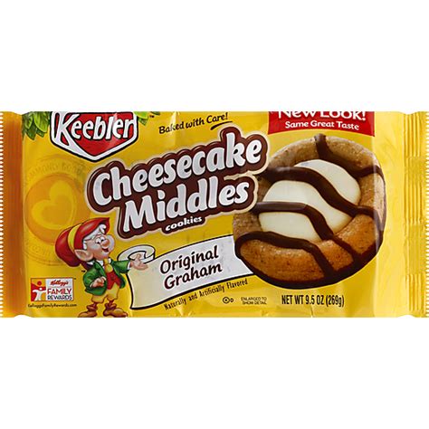 Keebler cheesecake middles. Stars : 4 out of 5 Pros : Sweet chocolate taste Cons : Not quite cheesecake flavor The Bottom Line : Delicious cookies Sweet ch... 