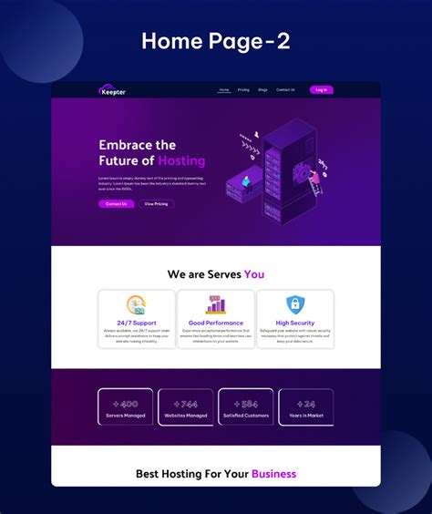 Keepter Hosting Service Provider HTML5 Website Template