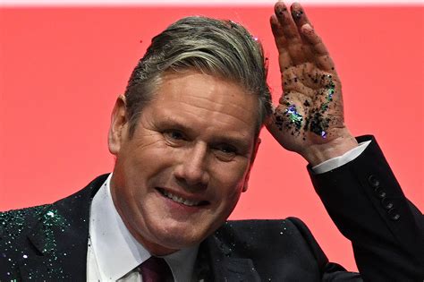 Keir Starmer covered in glitter by protestor as he opens Labour conference speech
