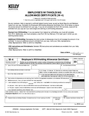 Kelly services w2. Complete Kelly Services W4 online with US Legal Forms. ... How can I get my w2 from Kelly Services? If you choose to decline from the program, and want a paper W-2 mailed to you, contact the Kelly Employee Service Center at 1-866-KELLY-4U (1-866-535-5948) and ask them to request a copy of your W-2 to be mailed to you. ... 
