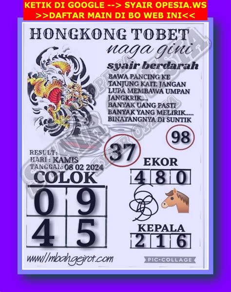 Keluaran nomor hk hari ini. Syair hk 8 februari 2024. Hongkong pools kamis.