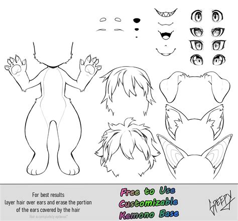 Furry Reference Sheet [F2U] it's anime style. kemono