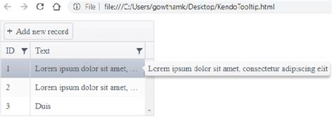 Kendo Tooltip Style