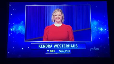 Kendra westerhaus jeopardy. BOISE, Idaho (CBS2) — Dr. Kendra Westerhaus, the first Idaho State University graduate to win Jeopardy now has a two-day total of $47,201. She returned to Jeopardy on Tuesday and ended up winning a second time. 