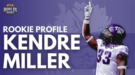 Kendre Miller Fantasy Football Outlook. Coming into the season, there were high hopes about the outlook of rookie Kendre Miller. After rushing for 1,399 yards and 17 touchdowns at TCU last year ...