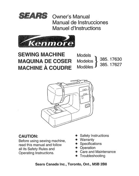 Kenmore 385 16221300 sewing machine user manual. - Il avait plu tout le dimanche.