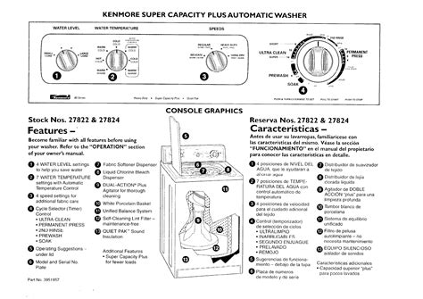 Kenmore 80 series washer user manual. - Kenmore model 790 electric range manual.