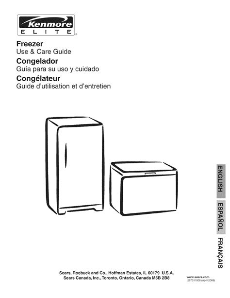 Kenmore elite chest freezer owners manual. - Eléments pour la programmation et la réalisation d'un équipement artisanal..