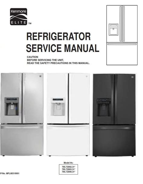 Kenmore elite french door refrigerator manual. Install the decorative cap on the new filter. Push the new filter into the housing until the eject button snaps out. Run 2 gallons of water through the water dispenser to purge air and residue. Reset the water filter replacement reminder light. If the filter is located inside the refrigerator: Turn off the ice maker. 