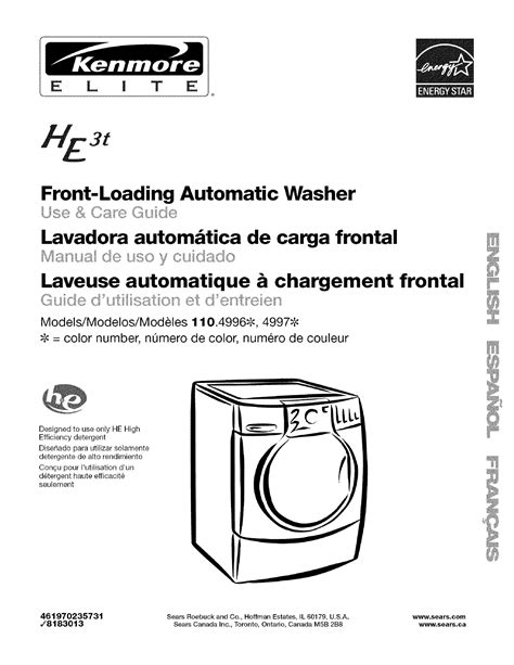 Kenmore elite front load washer owners manual. - Working guide to process equipment third edition 3rd edition.