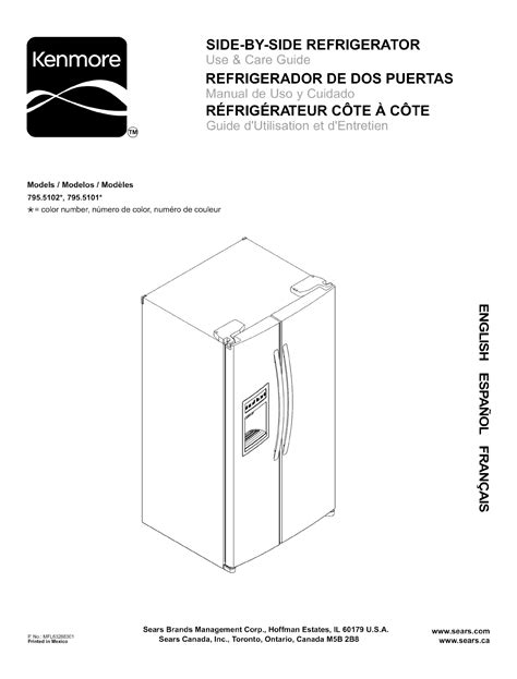 Kenmore side by side refrigerator manual. - Cobra cb 29 lx owners manual.