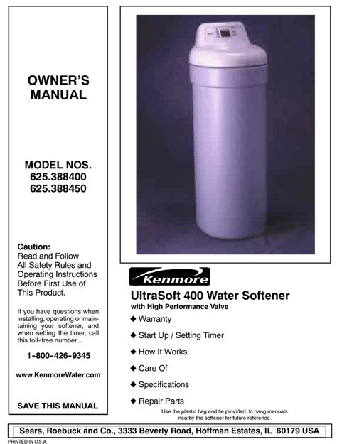 Kenmore ultrasoft 400 water softener manual instructions. - Student solutions manual to accompany multiple choice and free response.