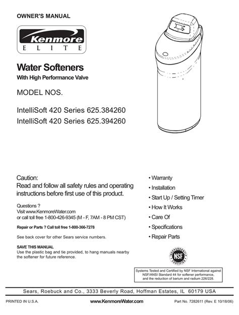 Kenmore water softener 420 series manual. - Problème de la dérivée oblique en théorie du potentiel.