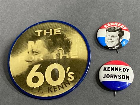 Kennedy Johnson 1960 Campaign Buttons Lot of 3 Pins All …