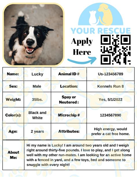 Kennel Card Template