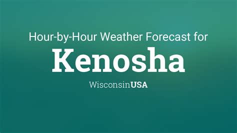 Kenosha weather hourly. Updated weather forecast for Kenosha for the next 7 days, including accurate temperatures, wind, rain, and more. Click on a date for an hourly forecast in Kenosha. United States England Australia Canada 