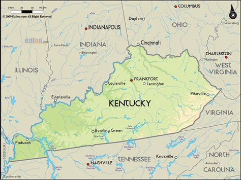 Kentucky Bordering States Map Label