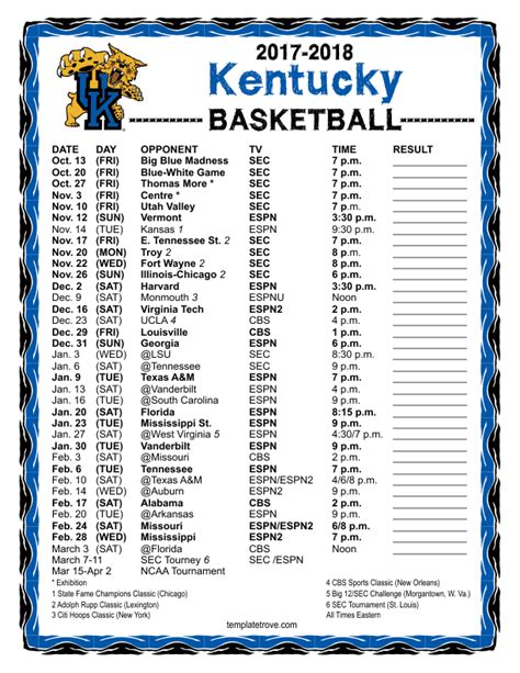 16 Kentucky Wildcats. Kentucky. Wildcats. ESPN has the full 2023-24 Kentucky Wildcats Regular Season NCAAM schedule. Includes game times, TV listings and ticket information for all Wildcats games.. 