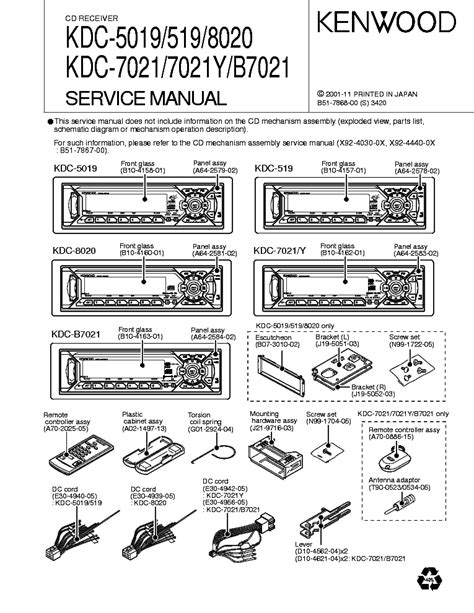 Kenwood kdc 5019 kdc 519 cd receiver repair manual. - Model modelo se 1520 manual battery charger cargador de.