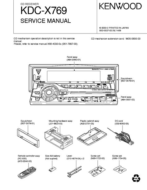 Kenwood kdc x769 cd receiver service manual. - 1995 1999 download manuale di riparazione suzuki gsf600 bandit.