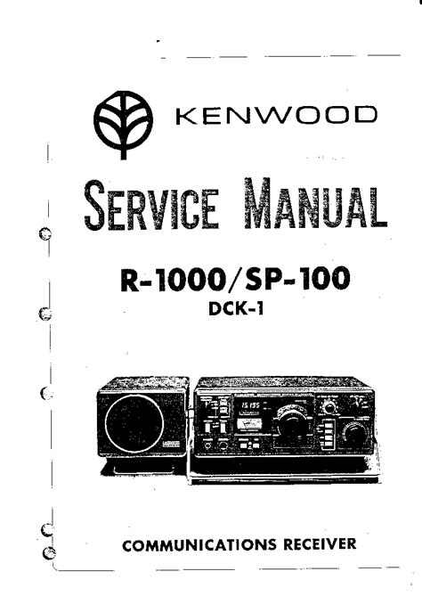Kenwood r1000 sp100 dck1 reparaturanleitung kommunikationsempfänger. - Vw golf mk5 manuale di riparazione sdi.